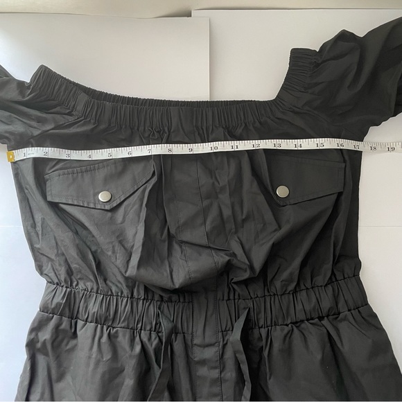 NWT Anthropologie Mare Mare Black Off-the-Shoulder Belted Jumpsuit Size S - Picture 8 of 12